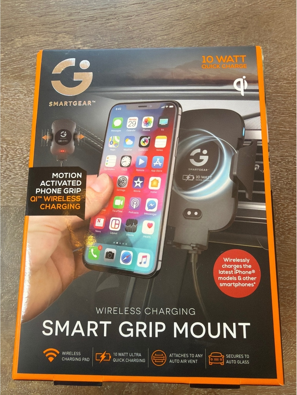 SmartGear Wireless Charging Smart Grip Mount 10W Quick Charge Car Holder NIB